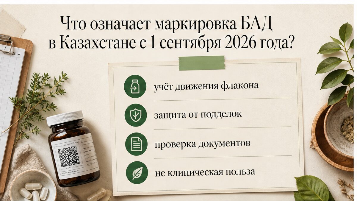 Что означает обязательная маркировка БАД в Казахстане с 1 сентября 2026 года