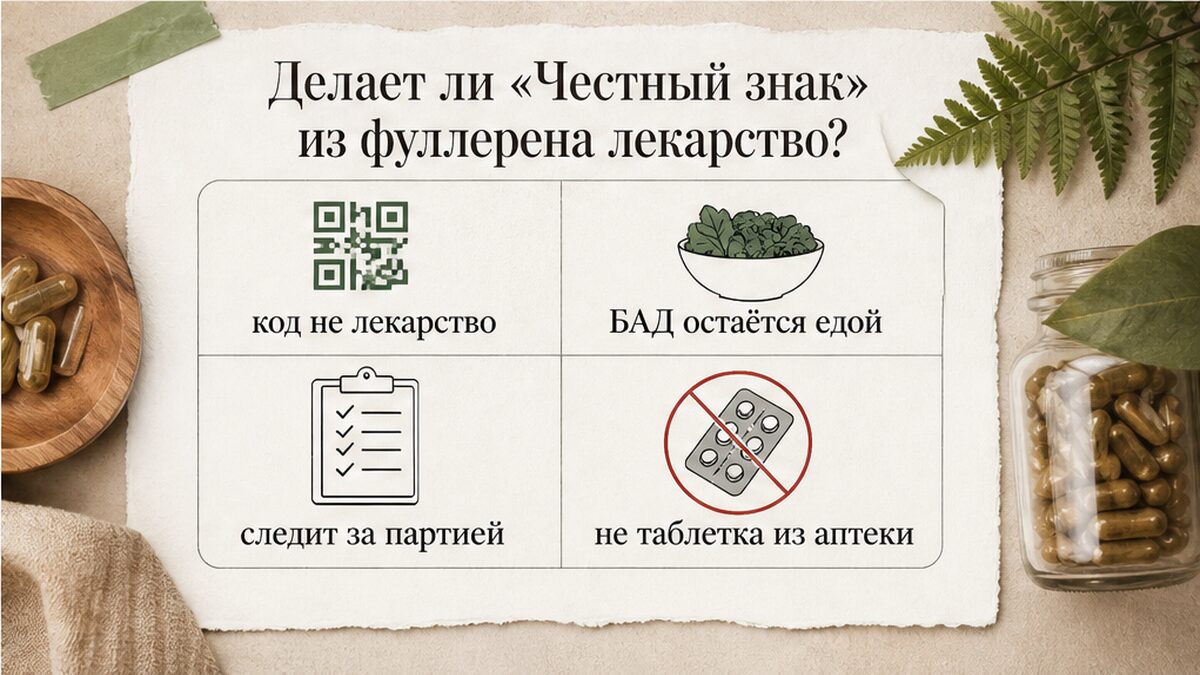 Схема: код «Честного знака» не делает фуллерен C60 лекарством