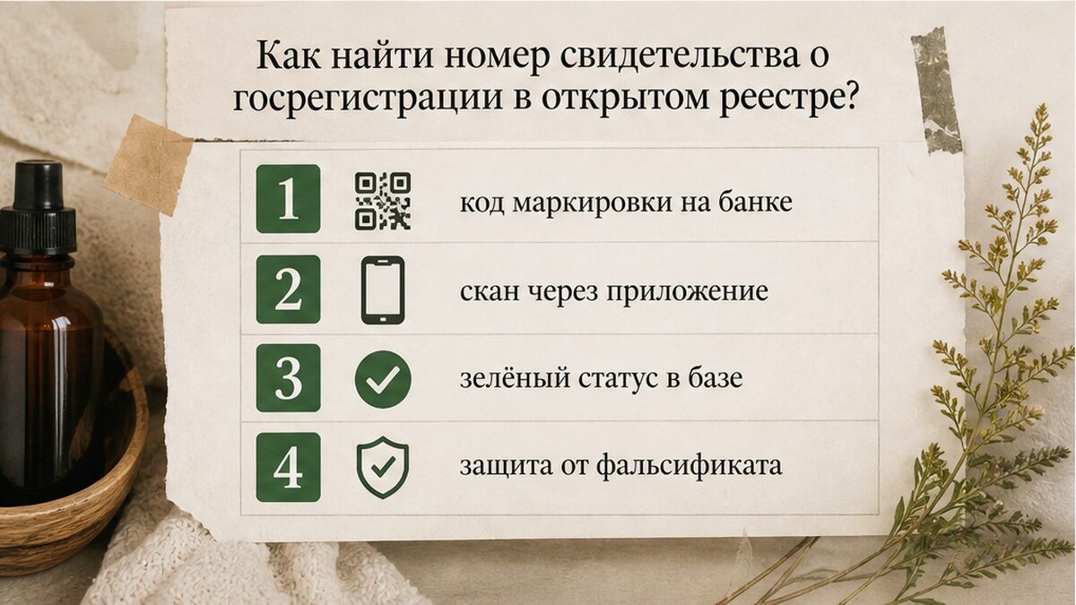 Поиск номера свидетельства о госрегистрации в открытом реестре