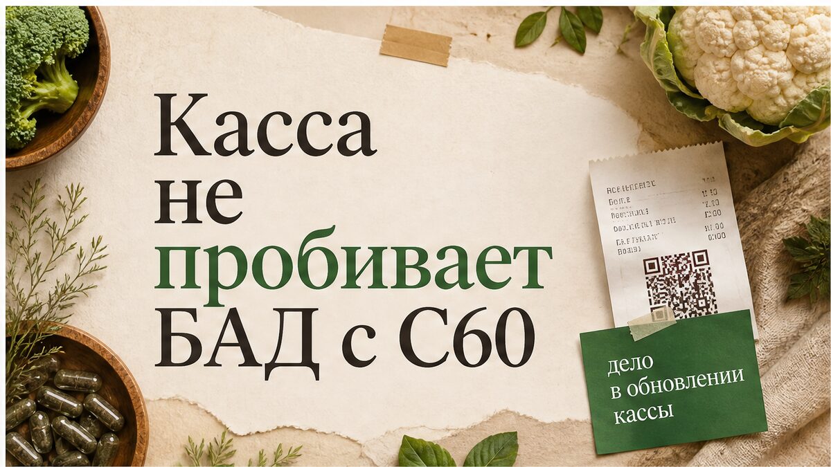 Иллюстрация: касса не пробивает БАД с C60 без модуля ТС ПИоТ
