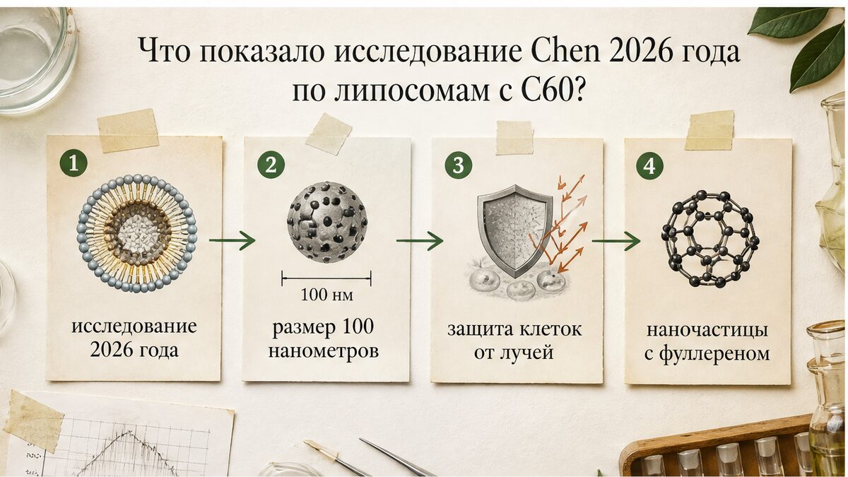Ключевые данные исследования Chen 2026 по липосомам с фуллереном