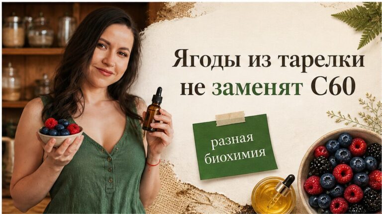 Иллюстрация: почему ягоды в рационе не заменяют БАД с фуллереном C60