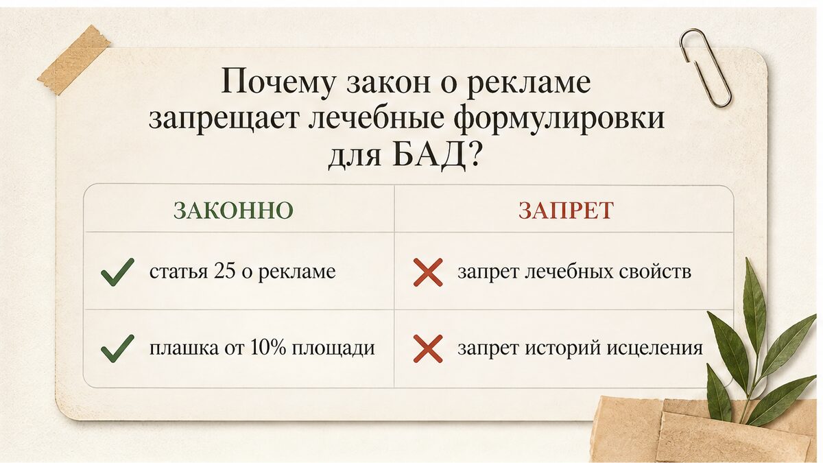 Сравнение: что разрешено и что запрещает закон о рекламе БАД