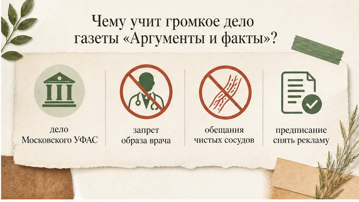 Факты дела УФАС против рекламы с медицинскими обещаниями
