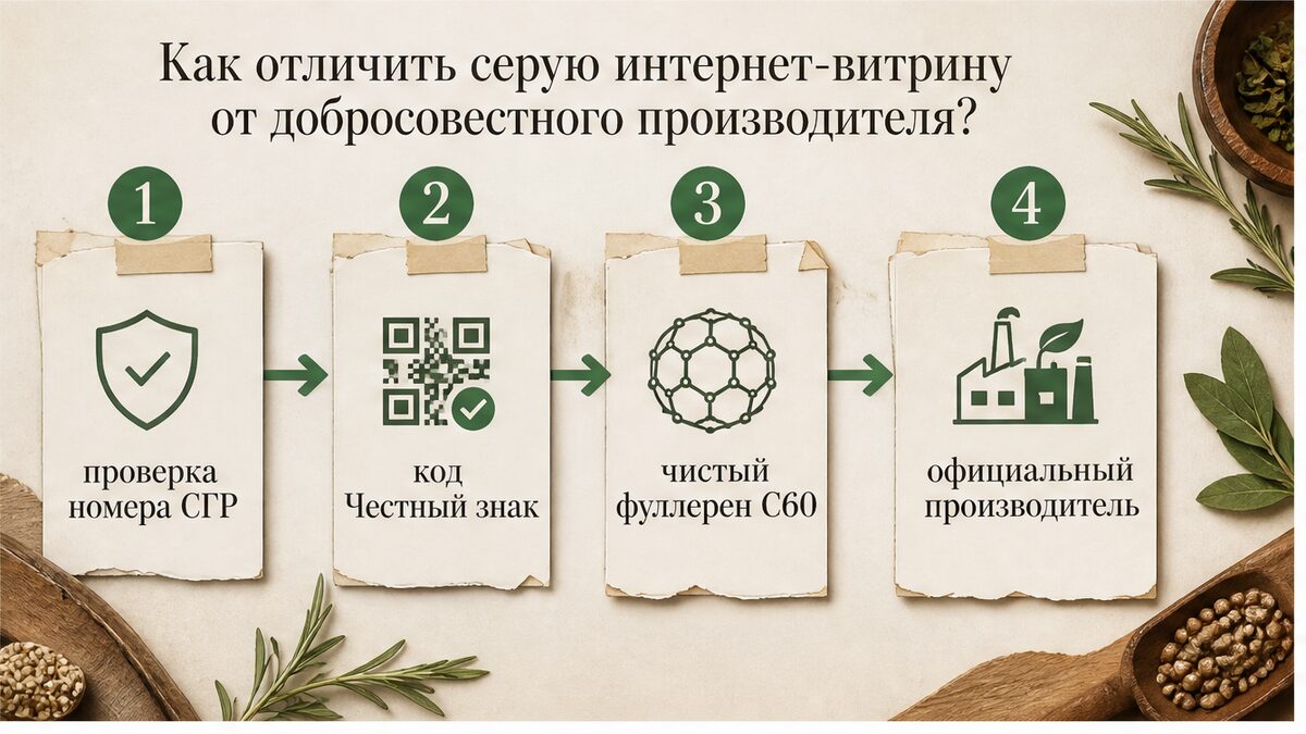 Схема: как отличить серый сайт от официального производителя масла с C60