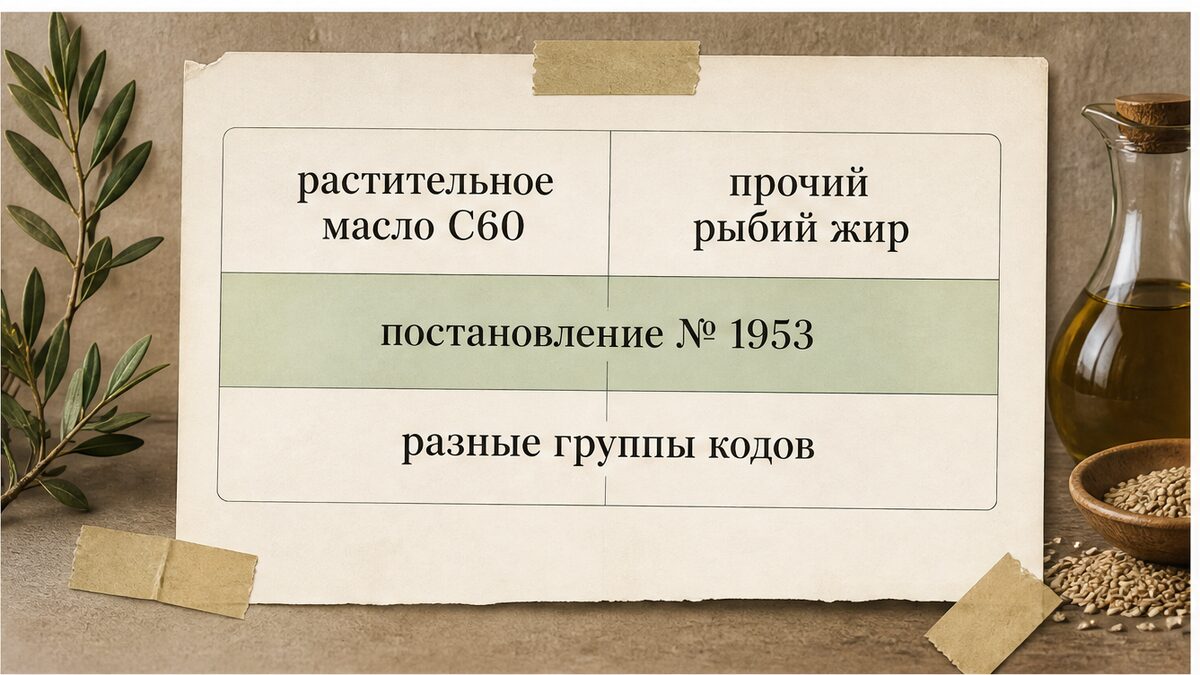 Таблица: почему слово «масло» не определяет код маркировки