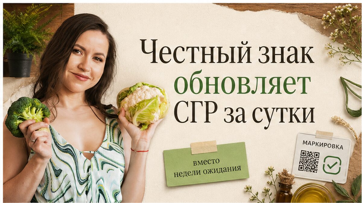 Иллюстрация: как «Честный знак» передаёт статус СГР на БАД с C60 за сутки