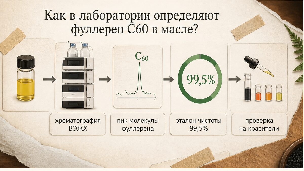 Схема лабораторного определения фуллерена C60 в масле методом ВЭЖХ