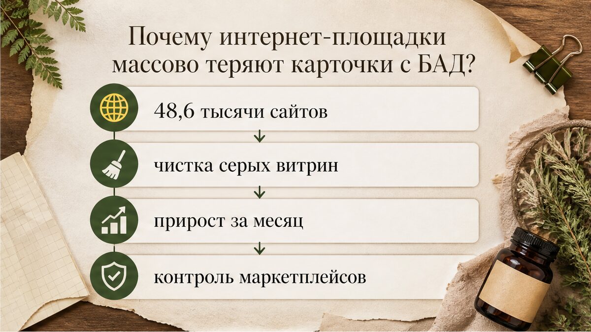 Таблица: рост числа заблокированных сайтов с нелегальными БАД